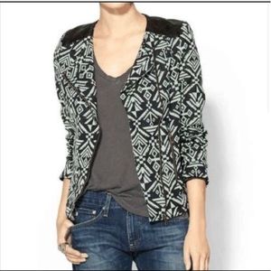 Sabine Black Aztec Moro Jacket Asymmetrical Zip